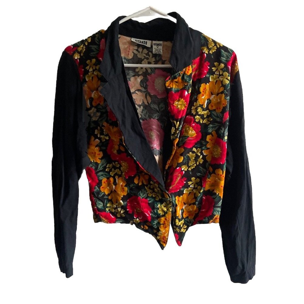 Gitano vtg size Medium floral button up blouse women’s Long sleeve